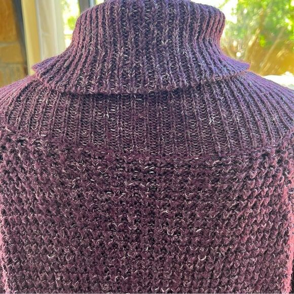 HOST PIC BOHO  Free People Dylan Tweedy Cowl Neck Sweater Plum color SZ M - Picture 5 of 9